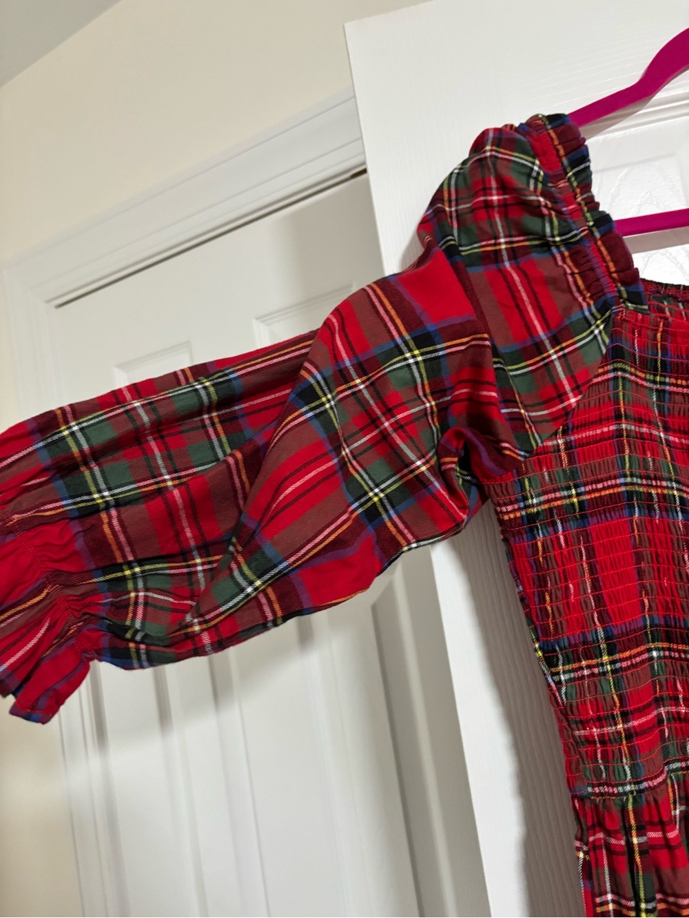 Ivy City Co Red Plaid Midi Dress - Picture 2 of 5